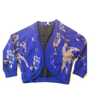 F21 Cropped cardigan with gold and silver details